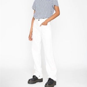 NWT Sandrine Rose White Cotton/Linen Pant, size 25, frayed hem